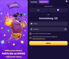 Kontozugang bei 7Oasis